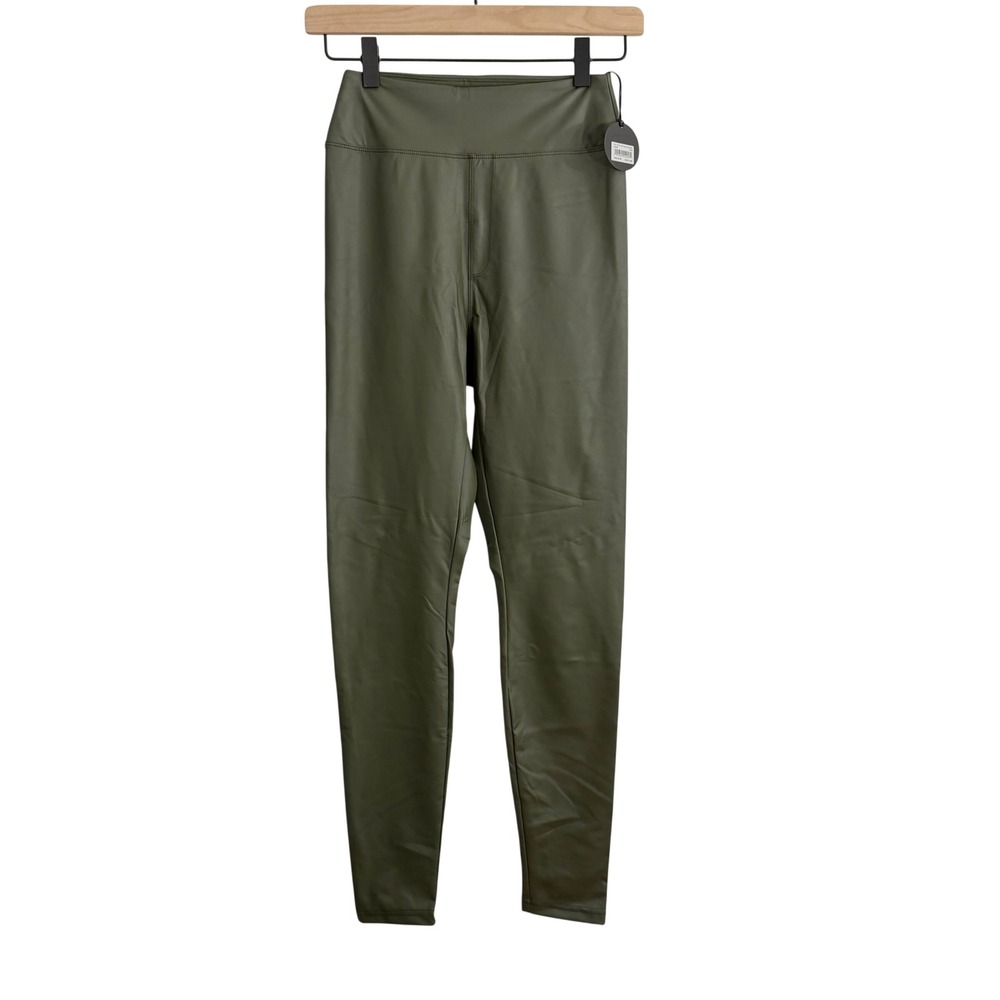 Offline by Aerie Real Luxe Faux Leather Leggings Green Activewear Athleisure Gym